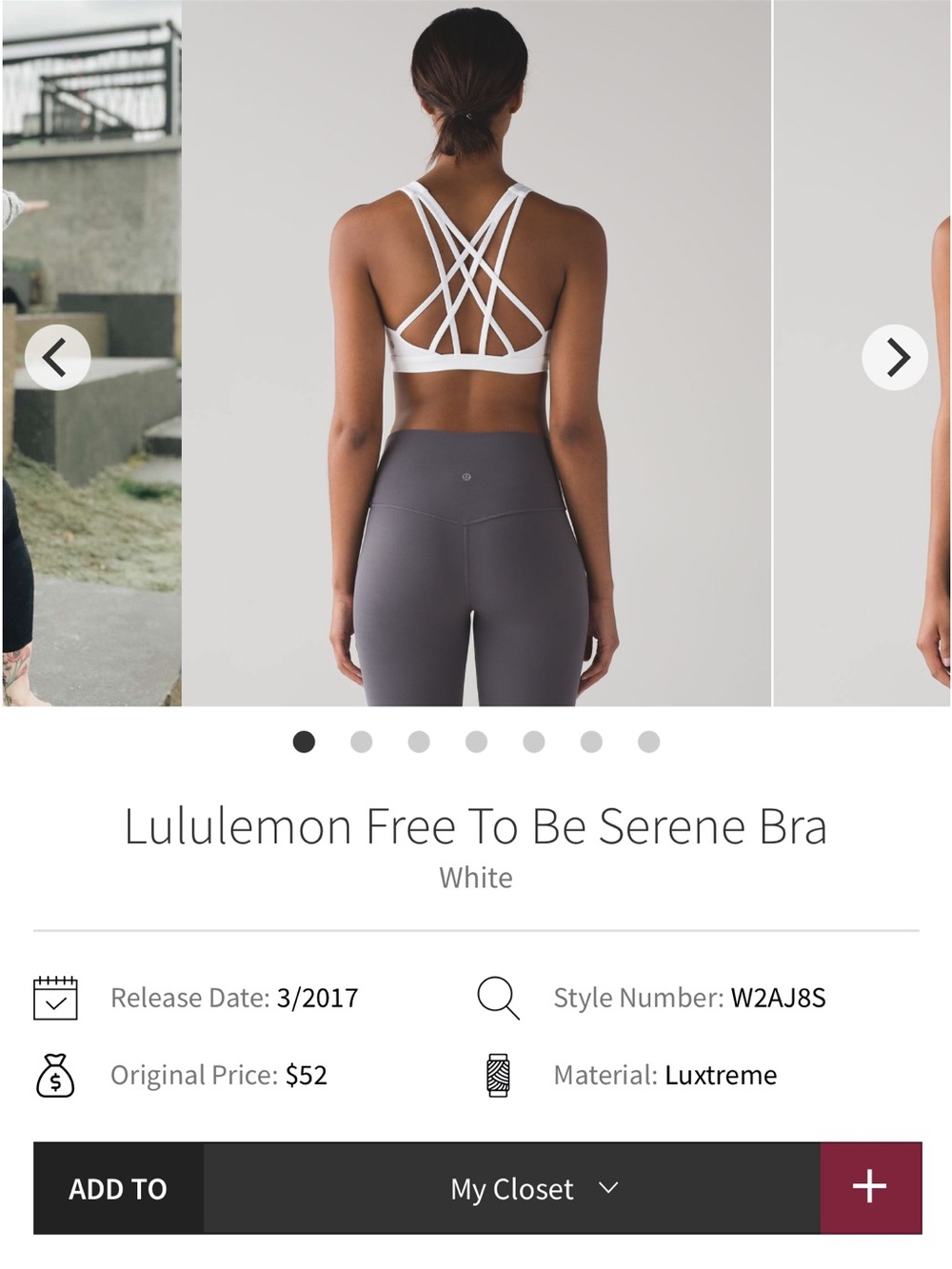 lululemon athletica Free To Be Serene Bra - White